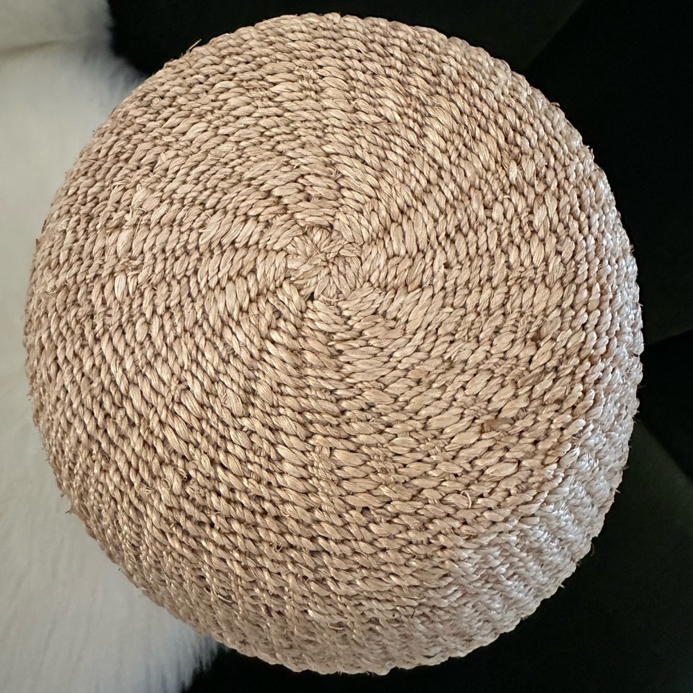 Clare V Beige Woven Bucket Hobo with Black Handle and Gold Hardware - Picture 8 of 11